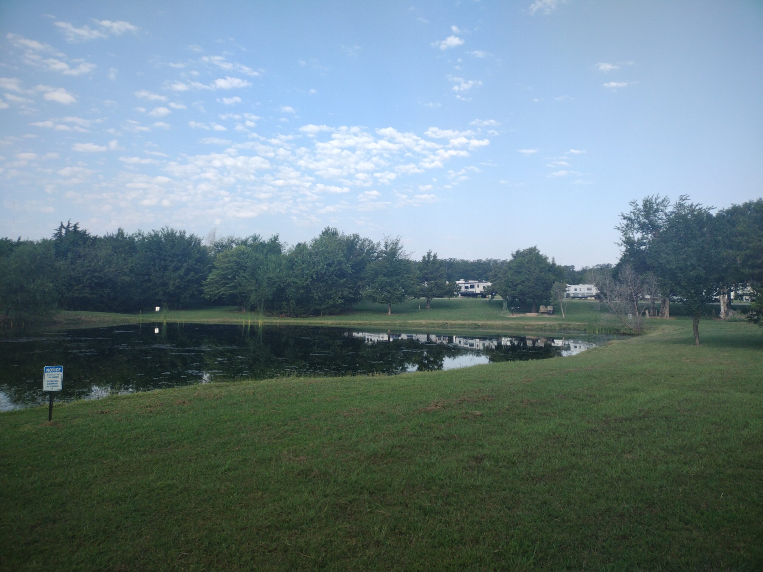 Cedar Crest pond and RVs
